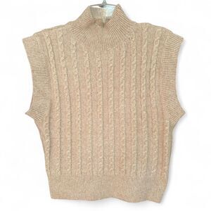 Cupcakes and Cashmere knit Cream and tan mock sweater vest size S